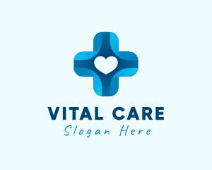 Medical Cross Heart logo design