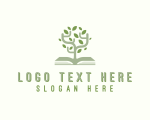 Review Center - Nature Tree Book logo design