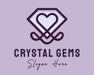 Luxury Diamond Heart logo design