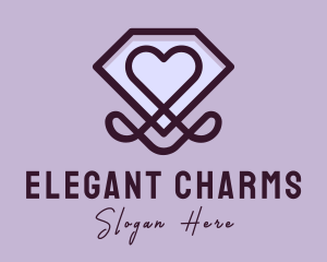 Luxury Diamond Heart logo design