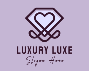 Luxury Diamond Heart logo design