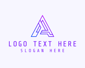 Networking - Cyber Tech Letter A logo design