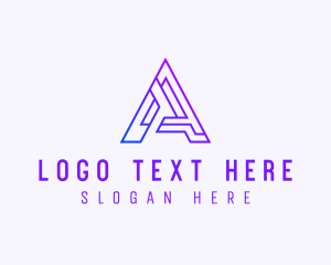 Lettermark - Cyber Tech Letter A logo design