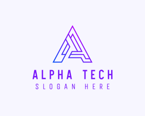 Cyber Tech Letter A logo design