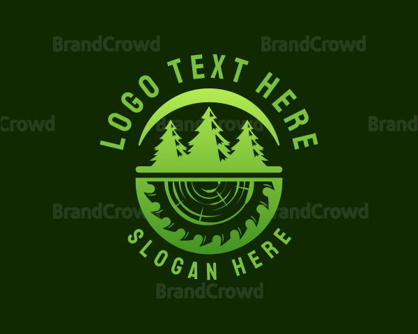 Tree Wood Sawmill Logo