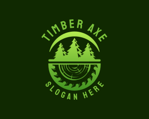 Tree Wood Sawmill logo design