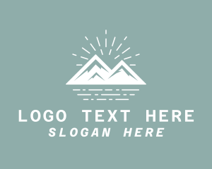 Trekking - Mountain Lake Tour logo design