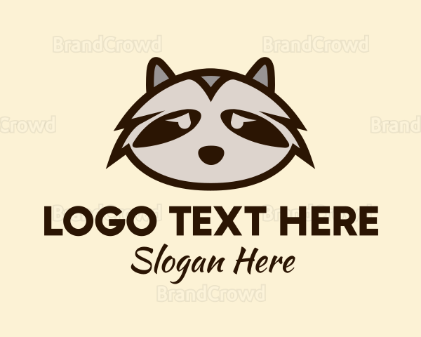 Sad Racoon Face Logo