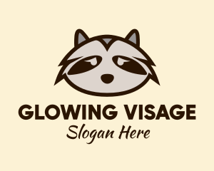 Face - Sad Racoon Face logo design