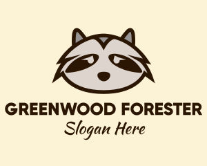 Sad Racoon Face logo design