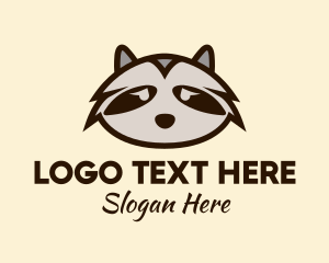 Raccoon - Sad Racoon Face logo design
