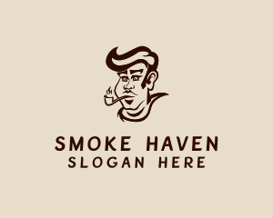 Cigarette Smoker Man logo design