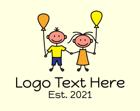 Young - Toddler Kids Balloons logo design