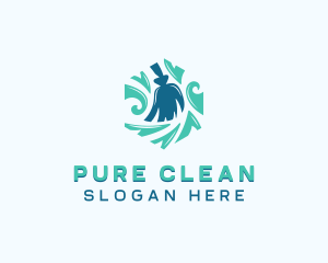 Clean Broom Housekeeping logo design