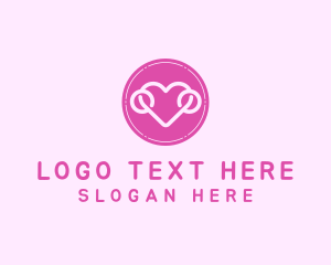 Online Relationship - Lovely Heart Badge logo design