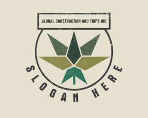 Geometric Marijuana Weed Logo