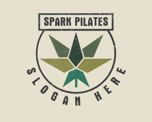 Geometric Marijuana Weed Logo