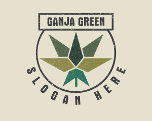 Geometric Marijuana Weed logo design