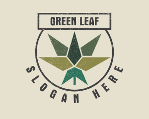 Geometric Marijuana Weed logo design