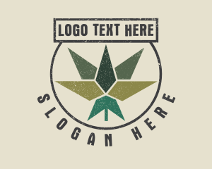 Weed - Geometric Marijuana Weed logo design