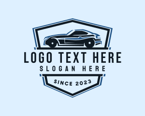 Sports Car - Racing Car Badge logo design