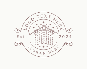 Shearing - Wool Knitting Crochet logo design