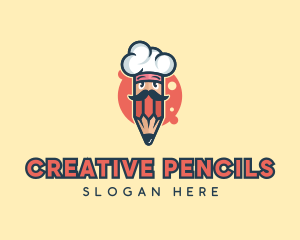 Pencil Chef Cook logo design