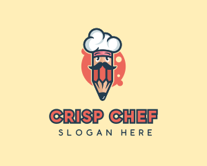 Pencil Chef Cook logo design