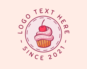 Cupcake - Cherry Cupcake Cake logo design