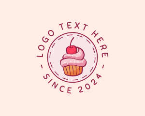 Baking - Cherry Cupcake Cake logo design