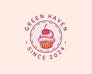 Cherry Cupcake Cake logo design