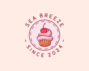 Cherry Cupcake Cake logo design