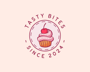 Delicious - Cherry Cupcake Cake logo design