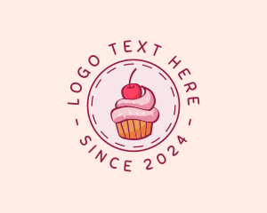 Confectionery - Cherry Cupcake Cake logo design