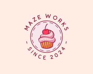 Sweet Cherry Cupcake logo design