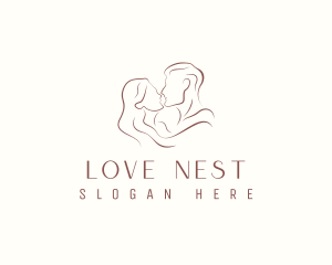 Romantic - Romantic Couple Kiss logo design