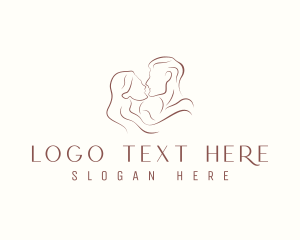 Love - Romantic Couple Kiss logo design