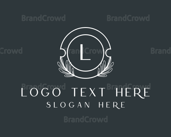 Organic Natural Leaf Wreath Logo