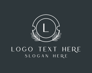 Script - Organic Natural Leaf Wreath logo design