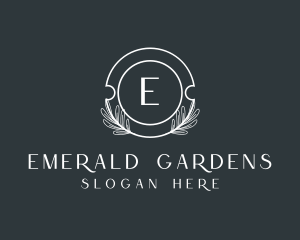 Organic Natural Leaf Wreath  logo design