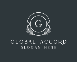 Diplomatic - Organic Natural Leaf Wreath logo design