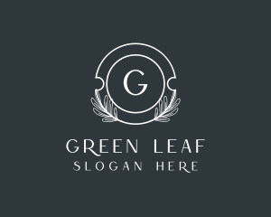 Organic Natural Leaf Wreath  logo design