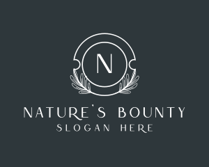 Organic Natural Leaf Wreath  logo design