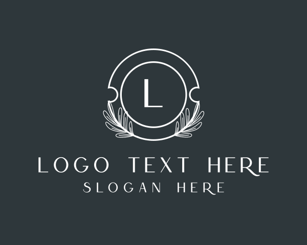 Botanical - Organic Natural Leaf Wreath logo design