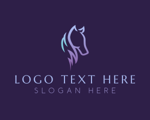 Black Horse - Polo Horse Equestrian logo design