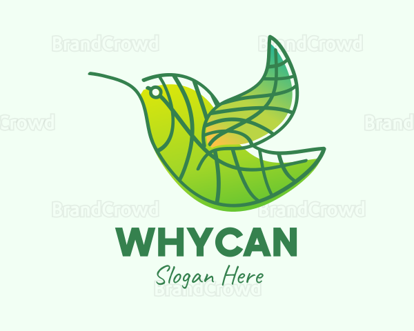 Green Leafy Bird Logo