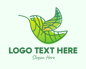 Pigeon - Green Leafy Bird logo design