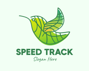 Green Leafy Bird Logo