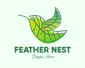 Green Leafy Bird logo design