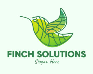 Finch - Green Leafy Bird logo design